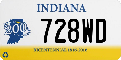 IN license plate 728WD