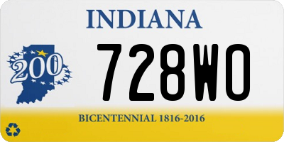 IN license plate 728WO
