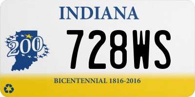 IN license plate 728WS