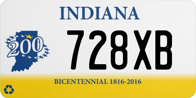 IN license plate 728XB