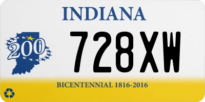 IN license plate 728XW