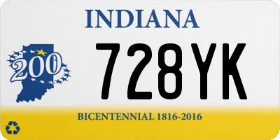 IN license plate 728YK