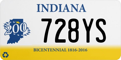 IN license plate 728YS