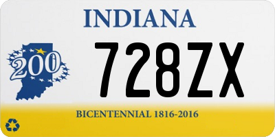 IN license plate 728ZX