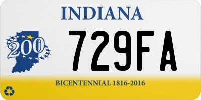 IN license plate 729FA