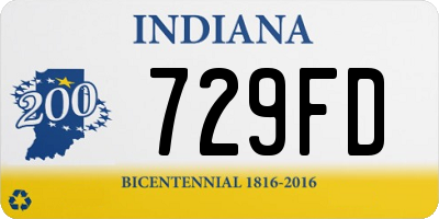 IN license plate 729FD