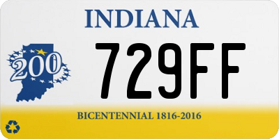 IN license plate 729FF