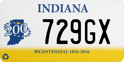 IN license plate 729GX