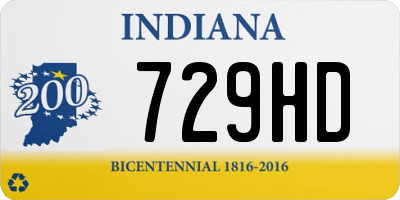 IN license plate 729HD
