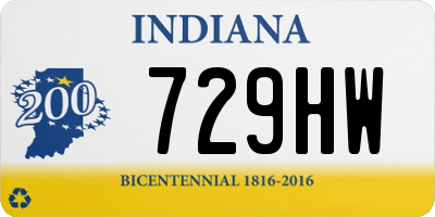 IN license plate 729HW