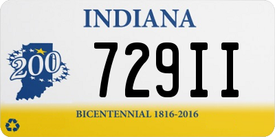 IN license plate 729II