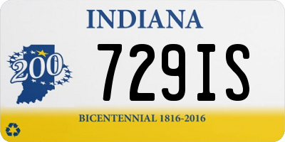IN license plate 729IS
