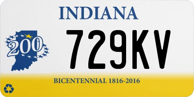 IN license plate 729KV