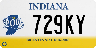 IN license plate 729KY