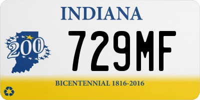 IN license plate 729MF