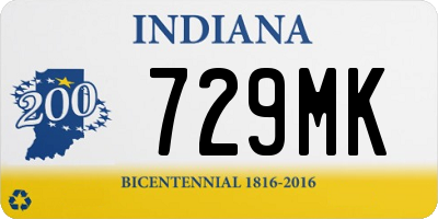 IN license plate 729MK