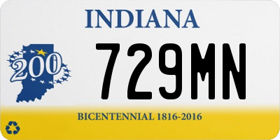 IN license plate 729MN