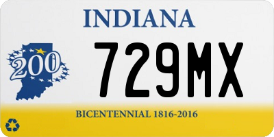 IN license plate 729MX