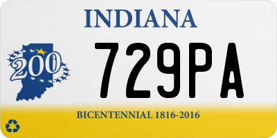 IN license plate 729PA