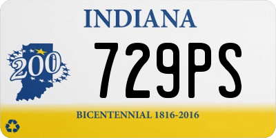 IN license plate 729PS