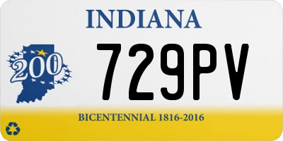 IN license plate 729PV