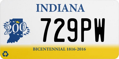 IN license plate 729PW