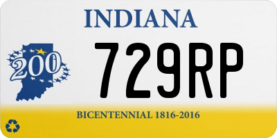 IN license plate 729RP