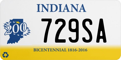 IN license plate 729SA