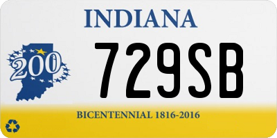 IN license plate 729SB