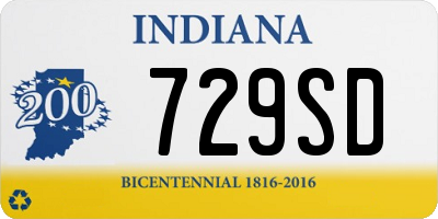 IN license plate 729SD