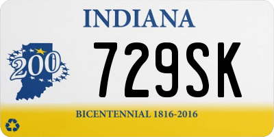 IN license plate 729SK