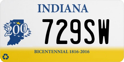 IN license plate 729SW