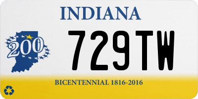 IN license plate 729TW