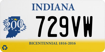 IN license plate 729VW