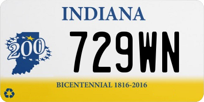 IN license plate 729WN