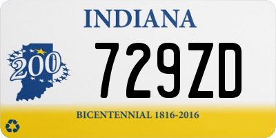 IN license plate 729ZD