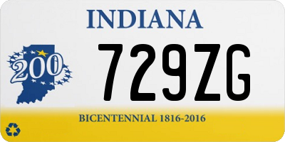 IN license plate 729ZG