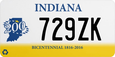 IN license plate 729ZK