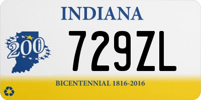 IN license plate 729ZL