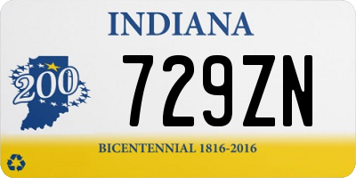 IN license plate 729ZN