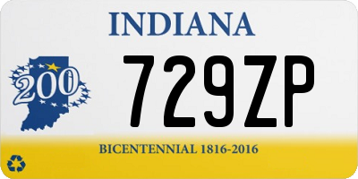 IN license plate 729ZP