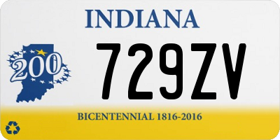 IN license plate 729ZV