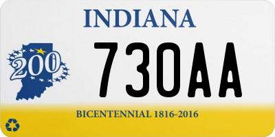 IN license plate 730AA