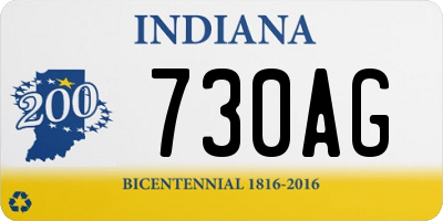 IN license plate 730AG