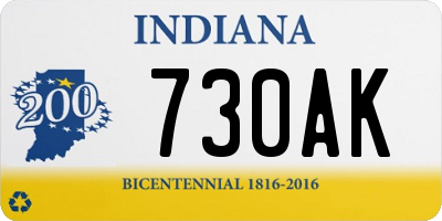 IN license plate 730AK