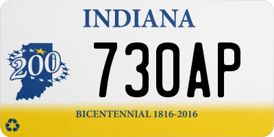 IN license plate 730AP