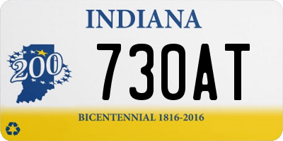 IN license plate 730AT