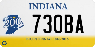 IN license plate 730BA