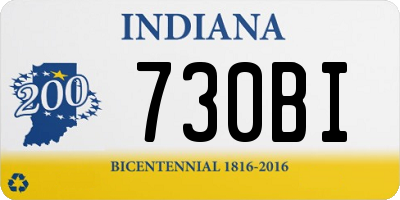 IN license plate 730BI