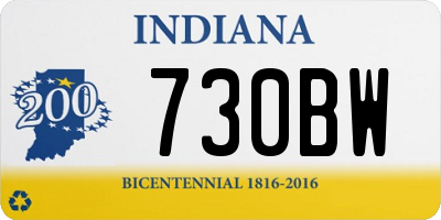 IN license plate 730BW